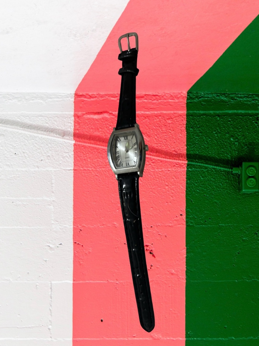 Black Leather Strap Women's Bracelet Watch